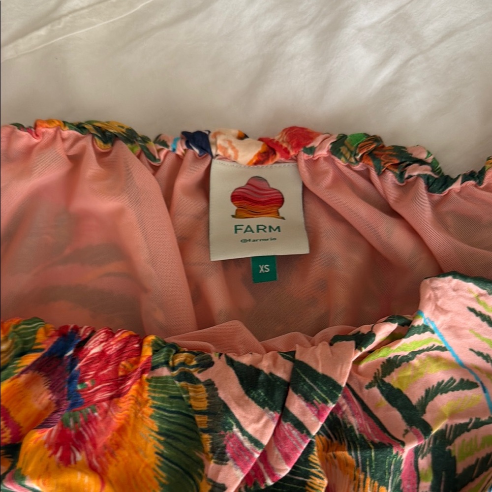 Farm Rio Tropical Colorful Off-Shoulder Top - Picture 3 of 4